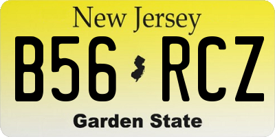 NJ license plate B56RCZ