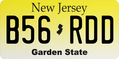 NJ license plate B56RDD