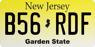 NJ license plate B56RDF