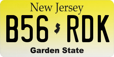 NJ license plate B56RDK