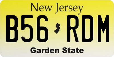 NJ license plate B56RDM
