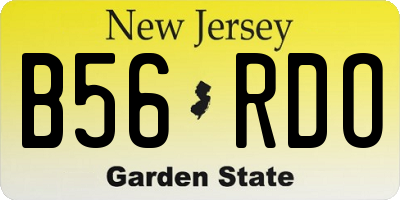 NJ license plate B56RDO