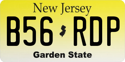 NJ license plate B56RDP