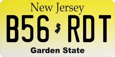 NJ license plate B56RDT