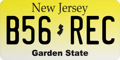 NJ license plate B56REC