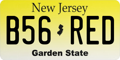 NJ license plate B56RED