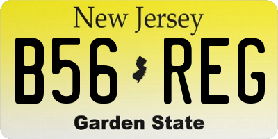 NJ license plate B56REG