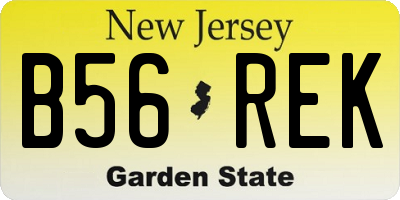 NJ license plate B56REK