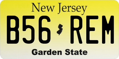 NJ license plate B56REM