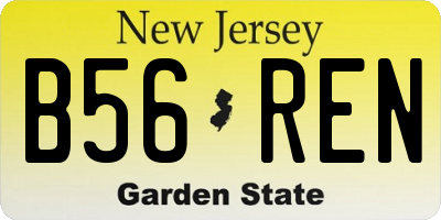 NJ license plate B56REN