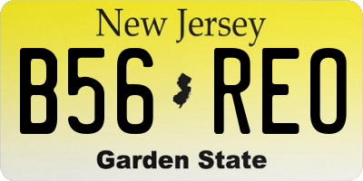NJ license plate B56REO
