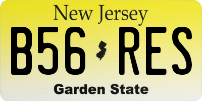 NJ license plate B56RES