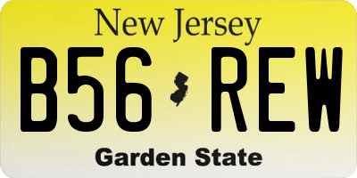 NJ license plate B56REW