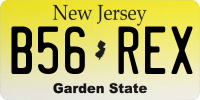 NJ license plate B56REX