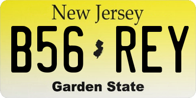 NJ license plate B56REY