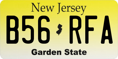 NJ license plate B56RFA