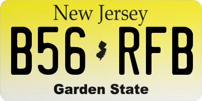 NJ license plate B56RFB