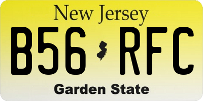 NJ license plate B56RFC