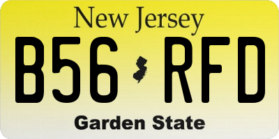 NJ license plate B56RFD