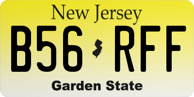 NJ license plate B56RFF