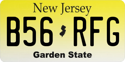 NJ license plate B56RFG
