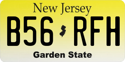 NJ license plate B56RFH