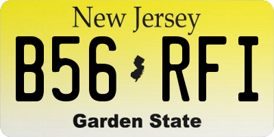 NJ license plate B56RFI