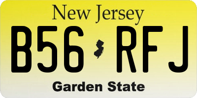 NJ license plate B56RFJ