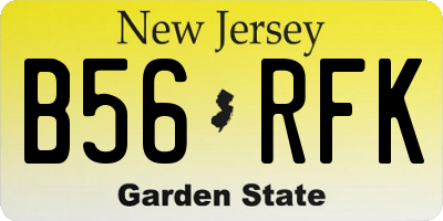 NJ license plate B56RFK