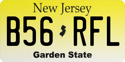 NJ license plate B56RFL