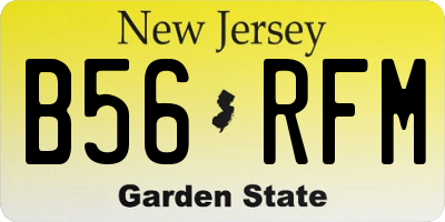 NJ license plate B56RFM