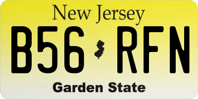 NJ license plate B56RFN