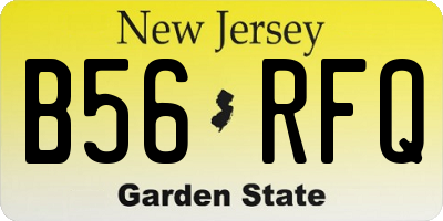 NJ license plate B56RFQ
