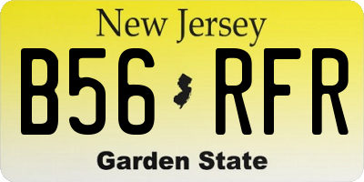 NJ license plate B56RFR