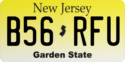 NJ license plate B56RFU
