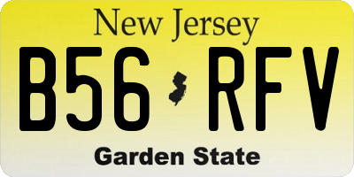 NJ license plate B56RFV