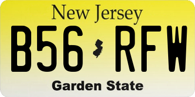 NJ license plate B56RFW