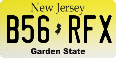 NJ license plate B56RFX