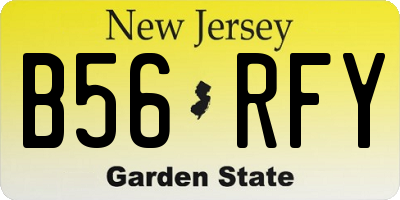 NJ license plate B56RFY