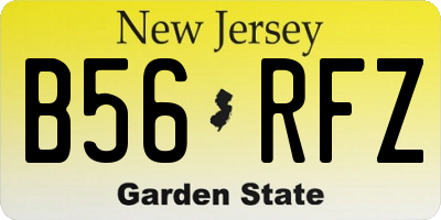 NJ license plate B56RFZ