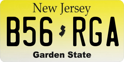 NJ license plate B56RGA