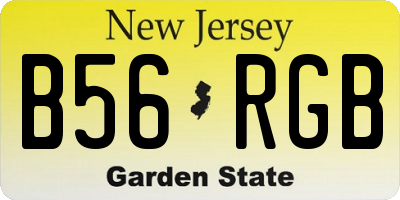NJ license plate B56RGB