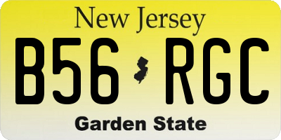 NJ license plate B56RGC