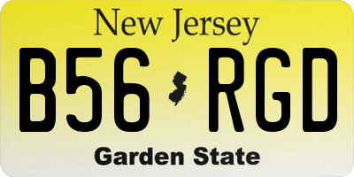 NJ license plate B56RGD