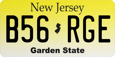 NJ license plate B56RGE
