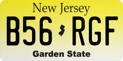 NJ license plate B56RGF