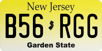 NJ license plate B56RGG
