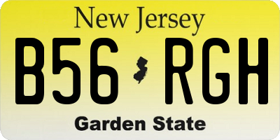 NJ license plate B56RGH