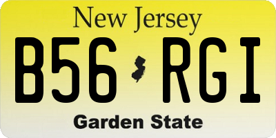 NJ license plate B56RGI