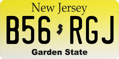 NJ license plate B56RGJ